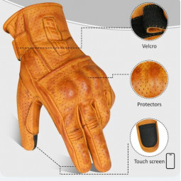 SNL023505 - GUANTES DE VERANO PIEL CAMEL - STINAMOTO