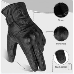 SNL023505 - GUANTES DE VERANO PIEL NEGRO - STINAMOTO