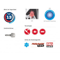 Antirrobo Detecto 7000 RS1 Sonic Red con alarma 3D - HVRMOTOS
