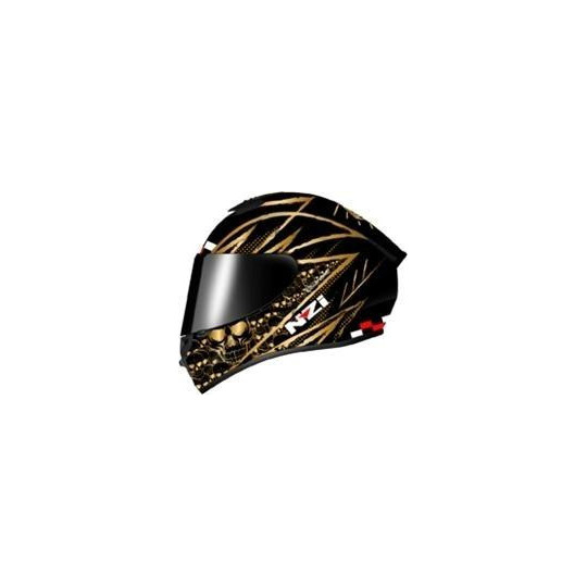 CASCO NZI TRENDY 2 FLAG BLACK GOLD MATE 22.06 - HVR MOTOS