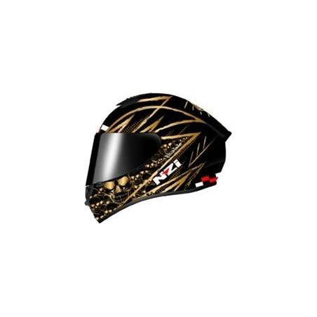 CASCO NZI TRENDY 2 FLAG BLACK GOLD MATE 22.06 - HVR MOTOS