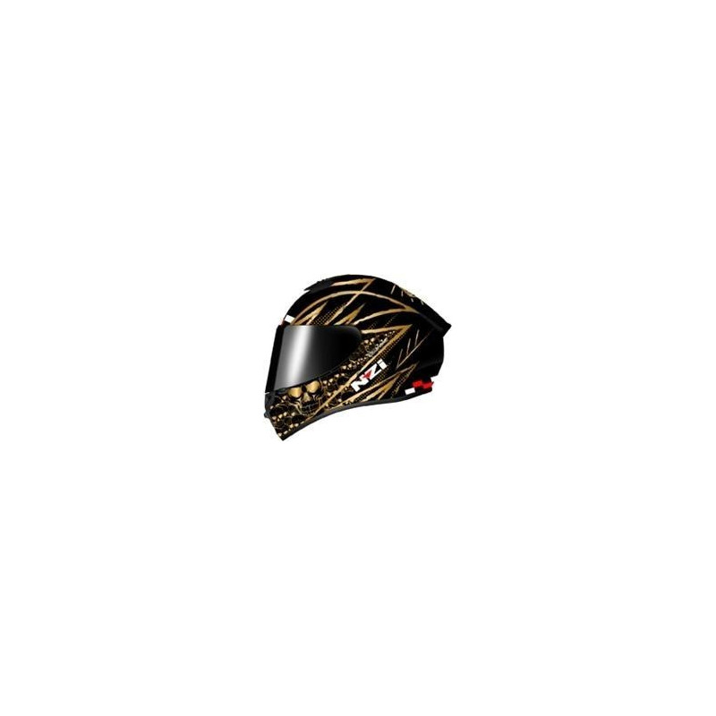 CASCO NZI TRENDY 2 FLAG BLACK GOLD MATE 22.06 - HVR MOTOS