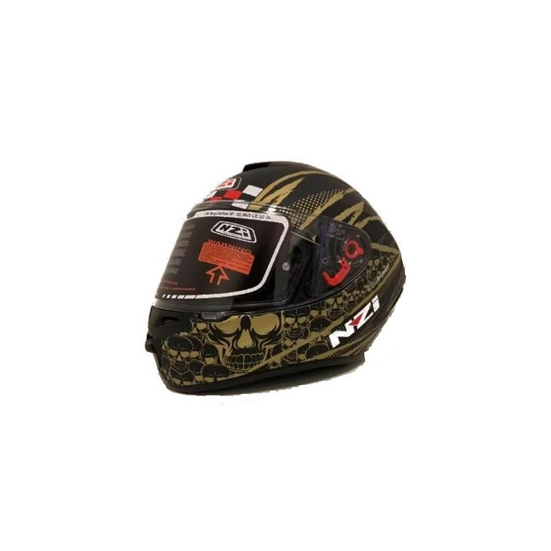 CASCO NZI TRENDY 2 FLAG BLACK GOLD MATE 22.06 - HVR MOTOS