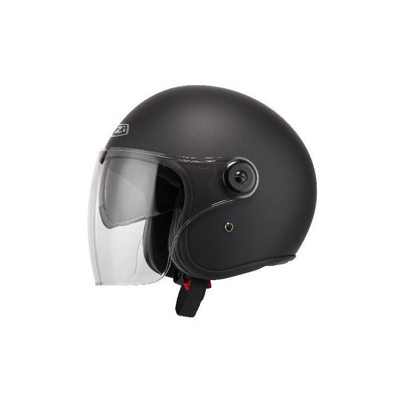 Casco Jet Vintage 3 Fibra Ville Negro Mate  22.05 - HVRMOTOS