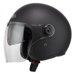 Casco Jet Vintage 3 Fibra Ville Negro Mate  22.05 - HVRMOTOS