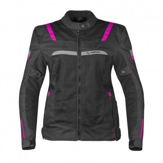 Chaqueta Verano Mujer Stina Veleta Negro Rosa - HVR MOTOS