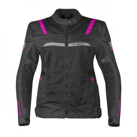 Chaqueta Verano Mujer Stina Veleta Negro Rosa - HVR MOTOS
