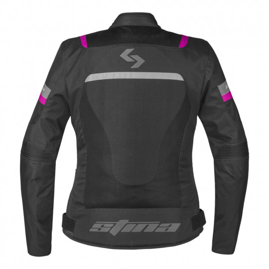 Chaqueta Verano Mujer Stina Veleta Negro Rosa - HVR MOTOS