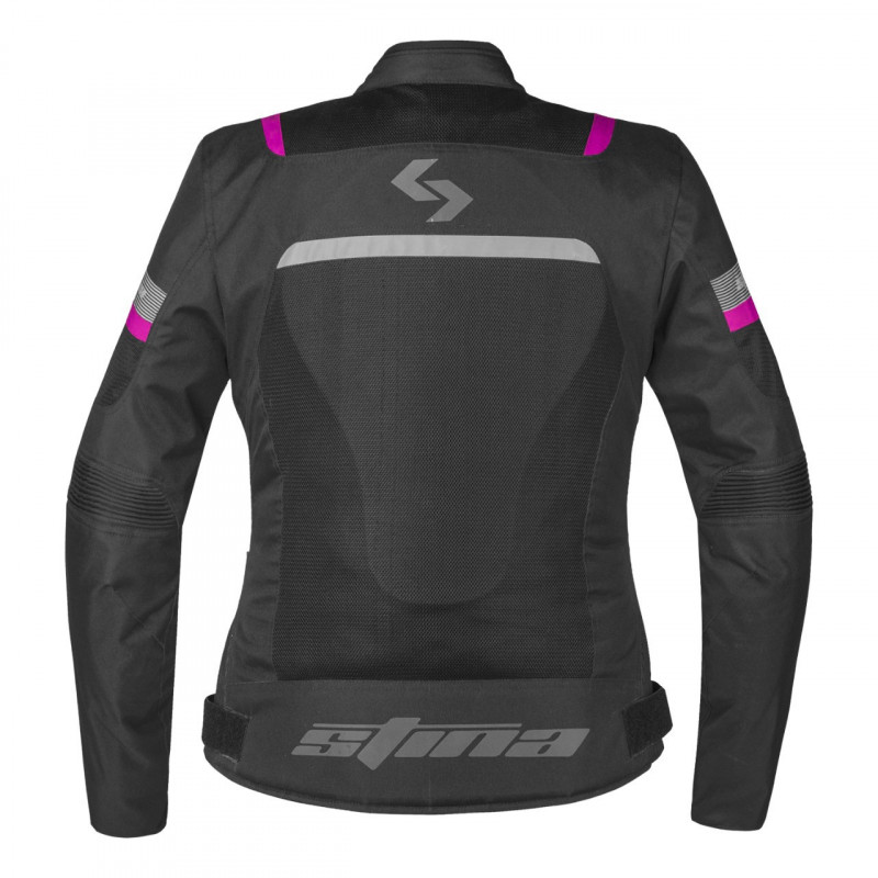 Chaqueta Verano Mujer Stina Veleta Negro Rosa - HVR MOTOS