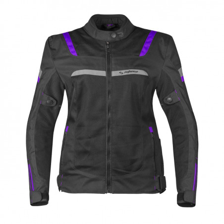 Chaqueta Verano Mujer Stina Veleta Negro Lila - HVR MOTOS