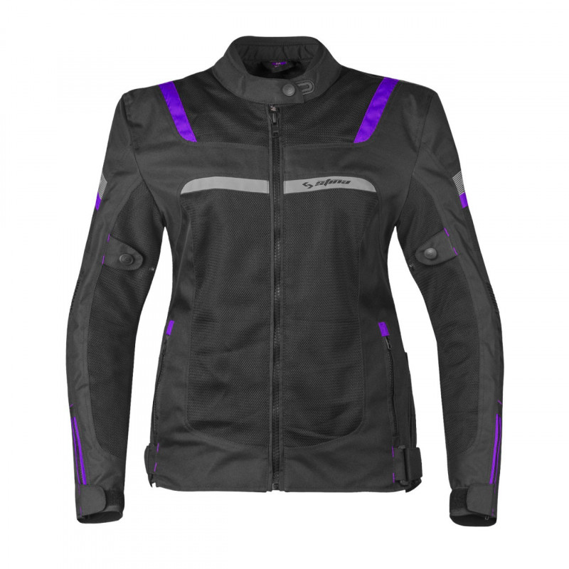Chaqueta Verano Mujer Stina Veleta Negro Lila - HVR MOTOS