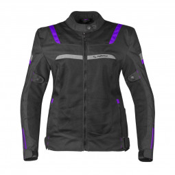 Chaqueta Verano Mujer Stina Veleta Negro Lila - HVR MOTOS