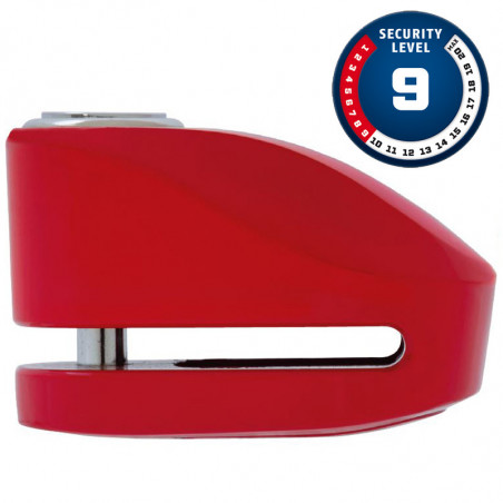 Disco freno ABUS con alarma 277A Rojo Bulon 10 MM - Hvrmotos