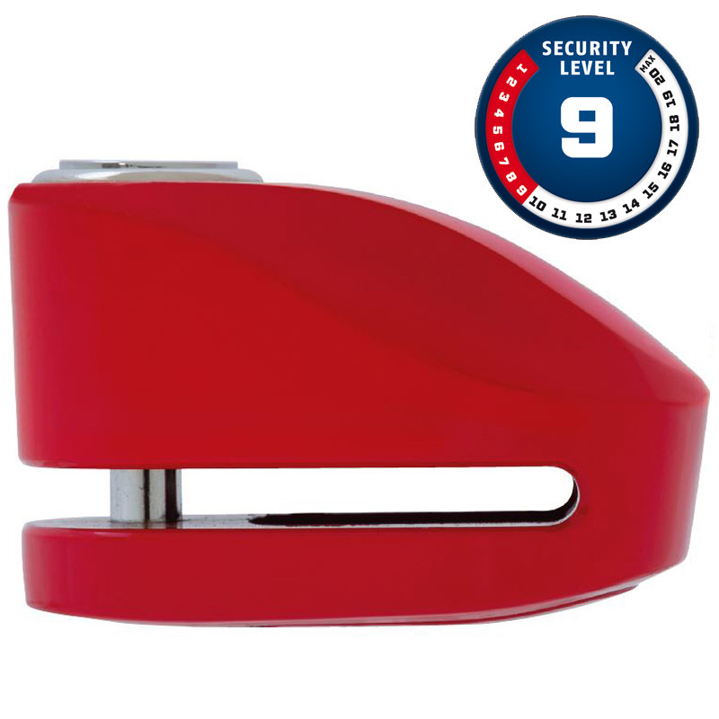 Disco freno ABUS con alarma 277A Rojo Bulon 10 MM - Hvrmotos