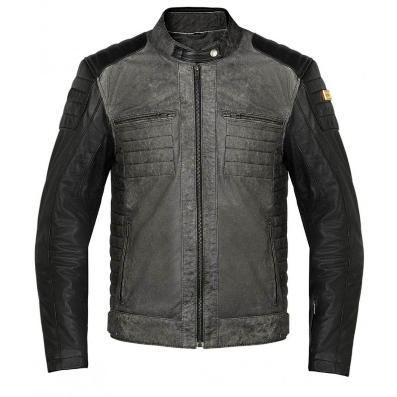 CHAQUETA PIEL STINA HOMBRE NEGRO RENIER - HVRMOTOS